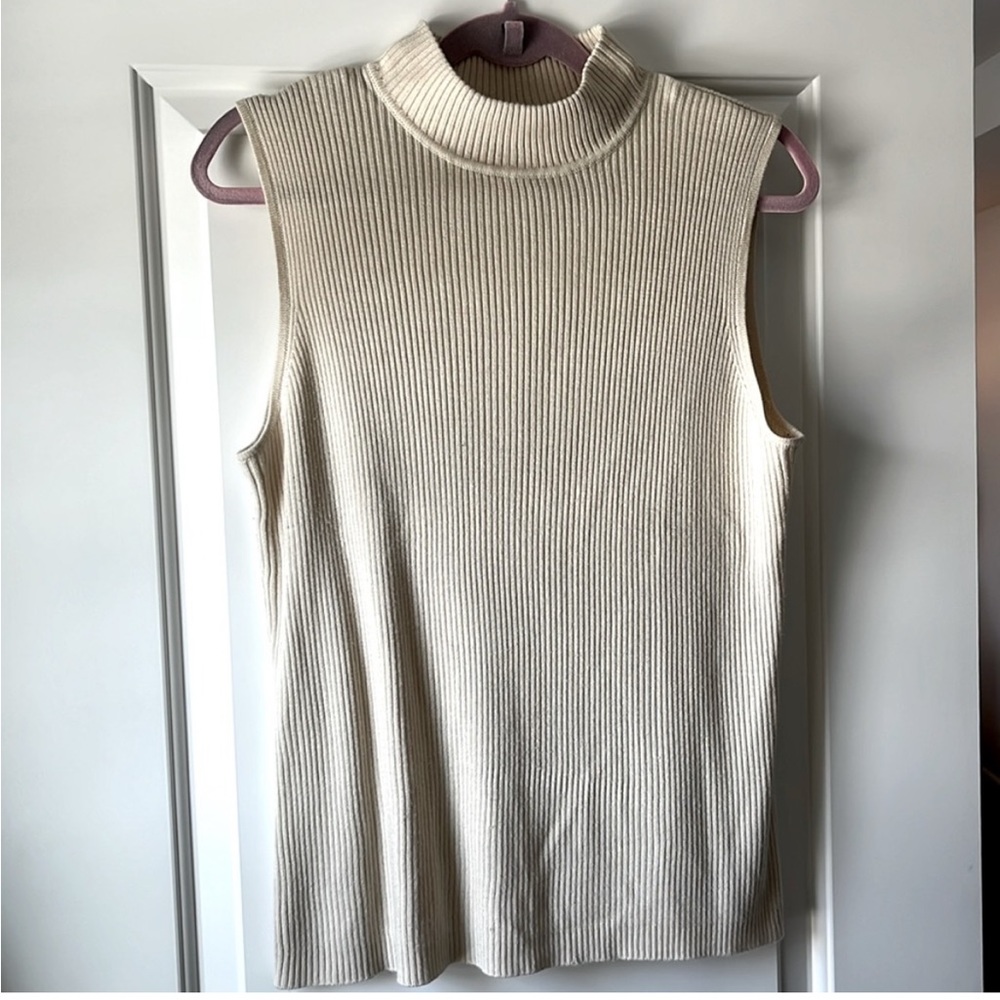 Neutral Tan Sleeveless Sweater Tank